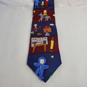 Save The Children Mens Tie "What I Want To Be When I Grow Up" Novelty Necktie